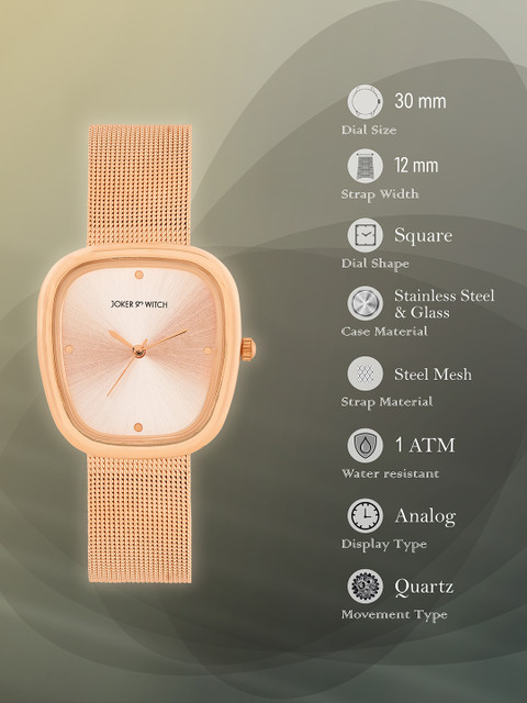 JOKER & WITCH Women Mother of Pearl Dial & Stainless Steel Bracelet Style Watch AMWW986 - Image 6