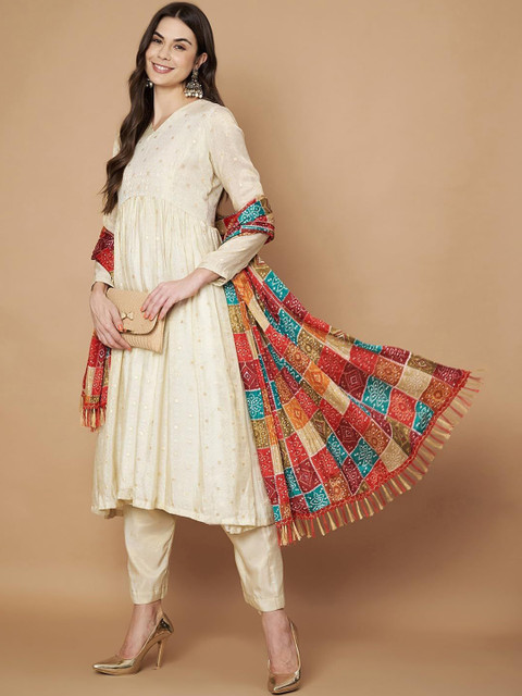 AKSHADEEP Bandhani Printed Dupatta - Image 4