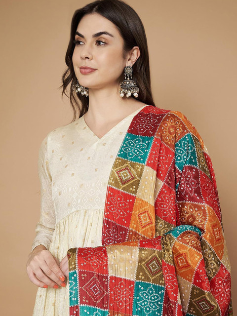 AKSHADEEP Bandhani Printed Dupatta - Image 6