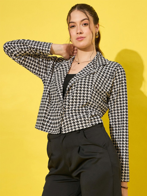 Dimpy Garments Checked Single Breasted Blazer