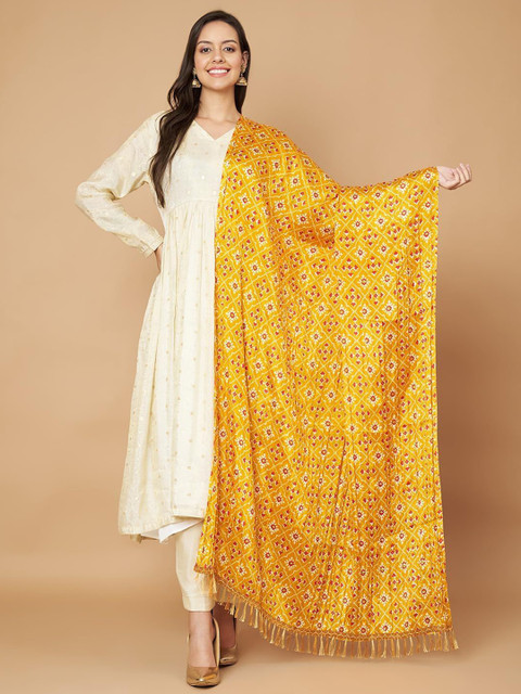 AKSHADEEP Floral Printed Dupatta