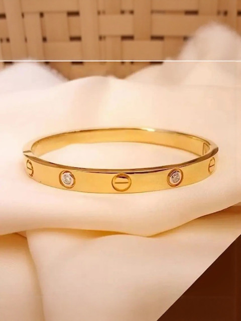 Anouk Gold-Plated Brass American Diamond Bracelet