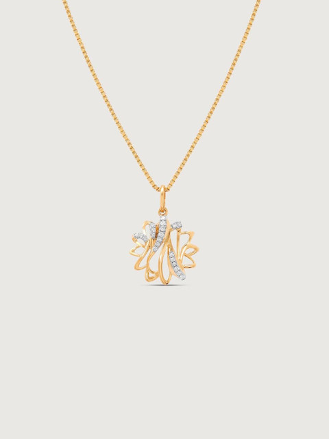 Mia by Tanishq 14Kt Gold Whimsical Flow Diamond Pendant - 0.857 g - Image 2