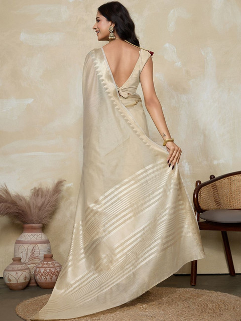 VASTRA-THE FACTORY STORE Woven Design Saree With Unstitched Blouse Piece - Image 3