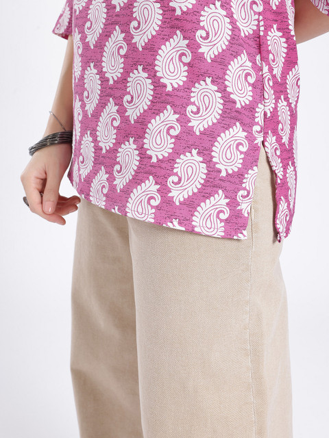 Anouk Rustic Ethnic Motifs Printed Mandarin Collar Kurti - Image 7