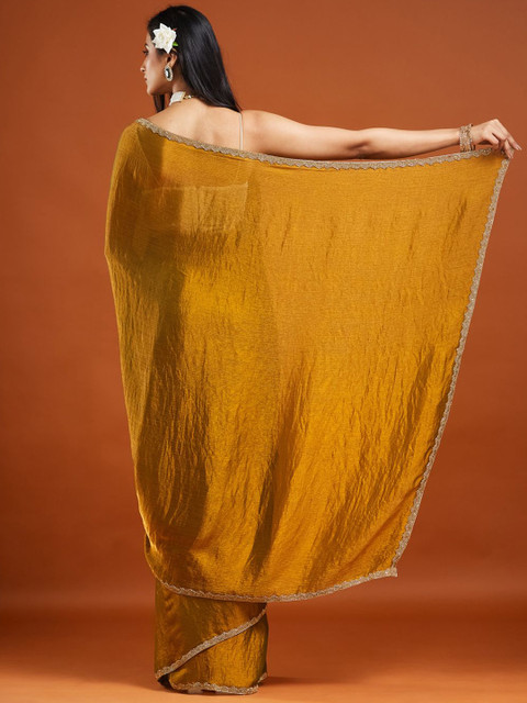 LOROFY Sequinned Pure Chiffon Saree With Blouse - Image 2