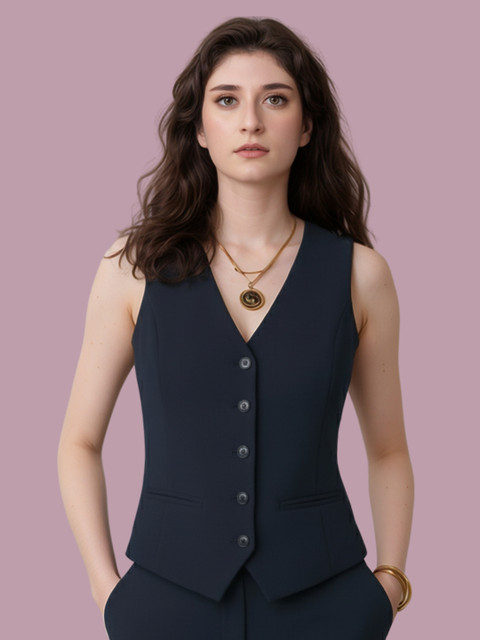 BAESD Sleeveless V-Neck Slim-Fit Waistcoat