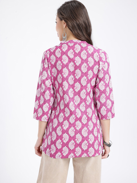 Anouk Rustic Ethnic Motifs Printed Mandarin Collar Kurti - Image 5