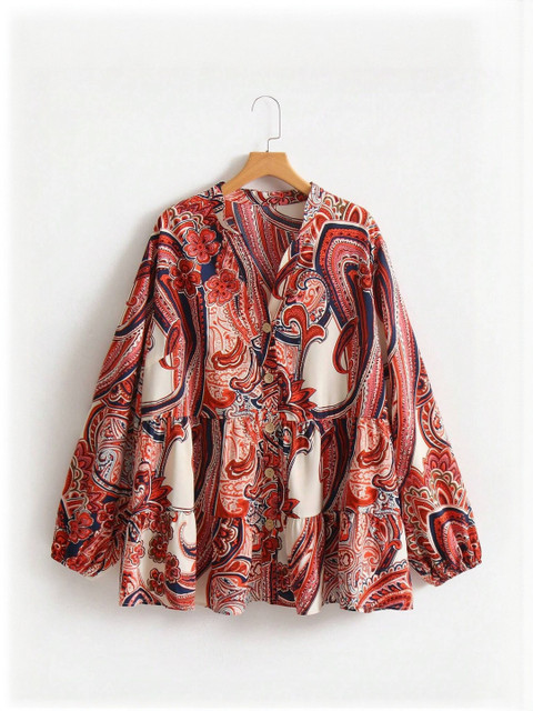 SZN Women Red Ethnic Motifs Tops