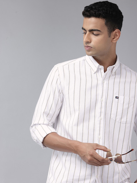 Arrow Sport Slim Fit Striped Pure Cotton Casual Shirt