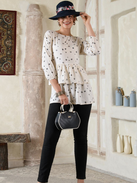 Saraj Women Floral Print Peplum Top