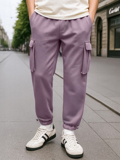 Bewakoof Heavy Duty 1.0 Men Purple Oversized Cargo Joggers