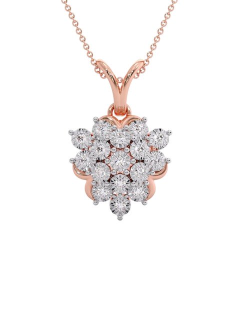 CANDERE A KALYAN JEWELLERS COMPANY Women 14KT Gold Cluster Miracle Pendant Diamond -1.71 g