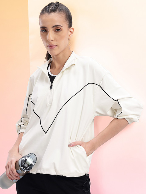 HRX by Hrithik Roshan Mock Collar Running Sporty Jacket with Contrast Piping