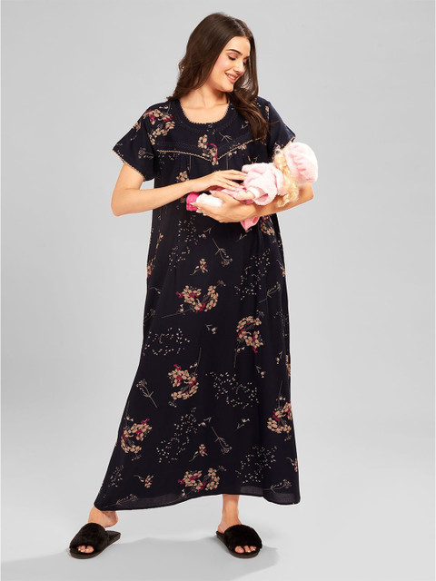 AV2 Printed Maternity Maxi Nightdress
