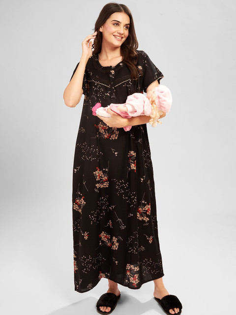 AV2 Printed Maternity Maxi Nightdress