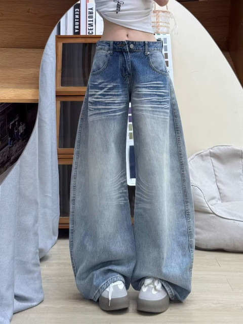 StyleCast x Revolte Women Wide Leg Mid-Rise Light Fade Jeans