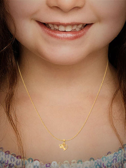 CANDERE A KALYAN JEWELLERS COMPANY Women 14KT Gold Kitty Pendant Diamond - 0.44g