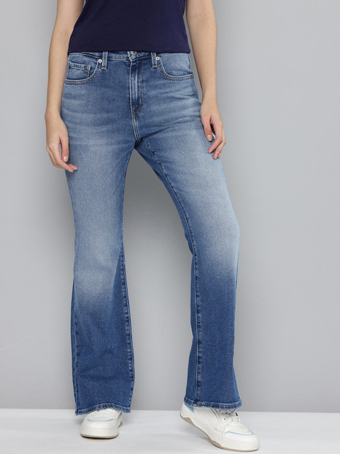 Levis Women 726 Flared High-Rise Heavy Fade Stretchable Jeans