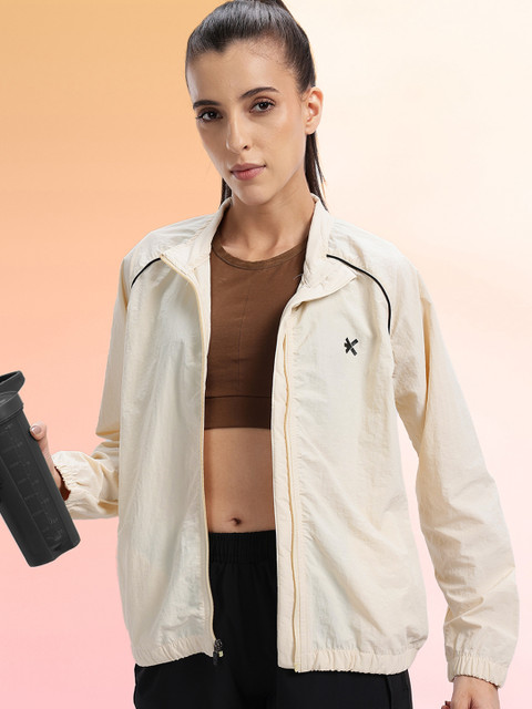 HRX by Hrithik Roshan Brand Logo Detail Raglan Sleeves Mock Collar Running Jacket