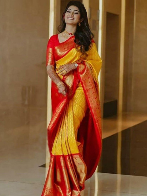 Moda Rapido Woven Design Zari Silk Blend Banarasi Saree