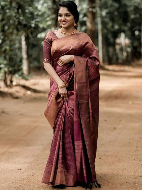 Moda Rapido Woven Design Zari Detail Banarasi Saree With Blouse