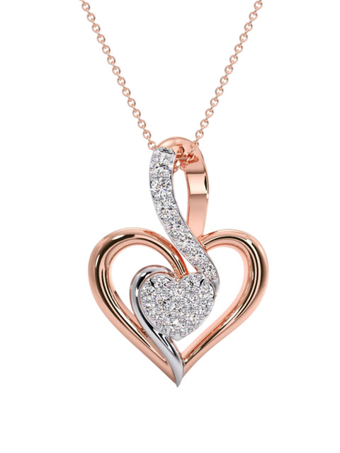 CANDERE A KALYAN JEWELLERS COMPANY Women 14KT Rose Gold Pendant Diamond -1.60 g