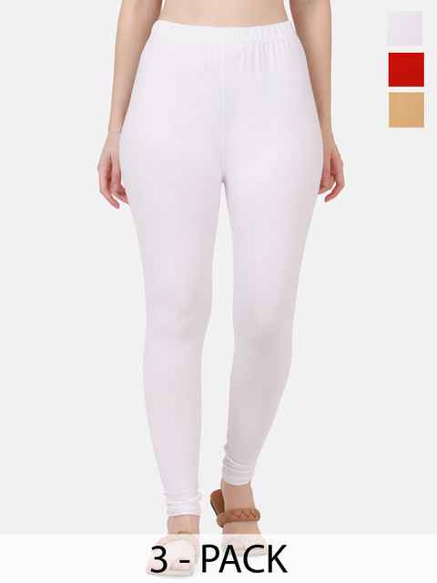 VANSIRI Pack Of 3 Slim-Fit Churidar Length Leggings