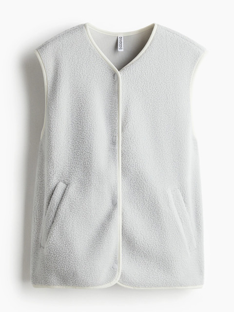 H&M Women Grey Teddy Gilet
