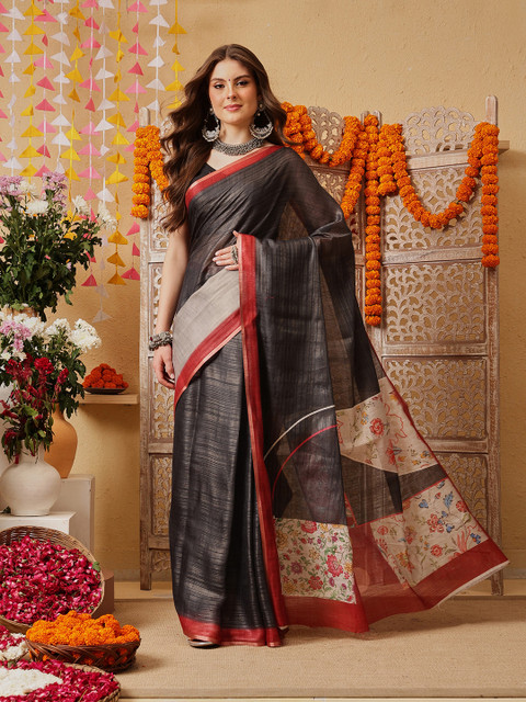 Silk Land Woven Design Zari Banarasi Ready To Wear Saree
