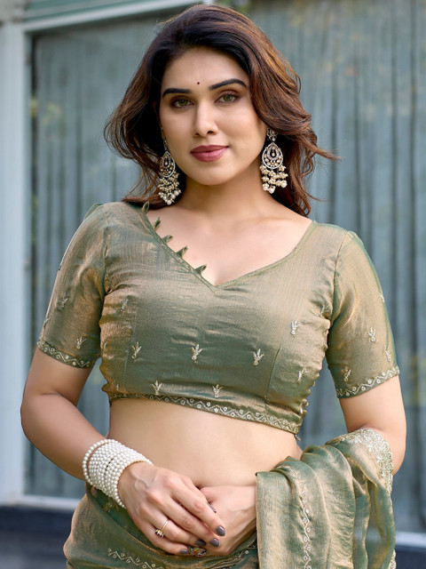 all about you Embellished Pure Chiffon Jimmy-choo Saree - Image 5