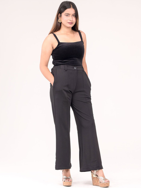 IN ANY MANNER Women Straight Fit High Rise Original Trousers