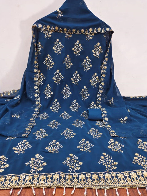 Nayanthara Trends Floral Embroidered Unstitched Dress Material