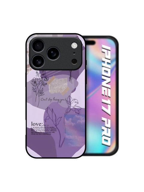 QRIOH Petal Poetry Printed Sleek & Lightweight iPhone 17 Pro Glass Back Case
