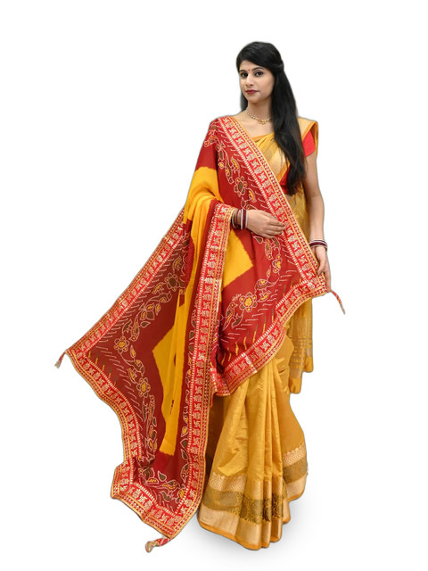 Ranisatiya creation Bandhani Printed Dupatta With Gotta Patti