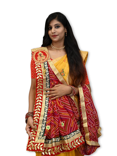 Ranisatiya creation Bandhani Printed Gotta Patti Dupatta