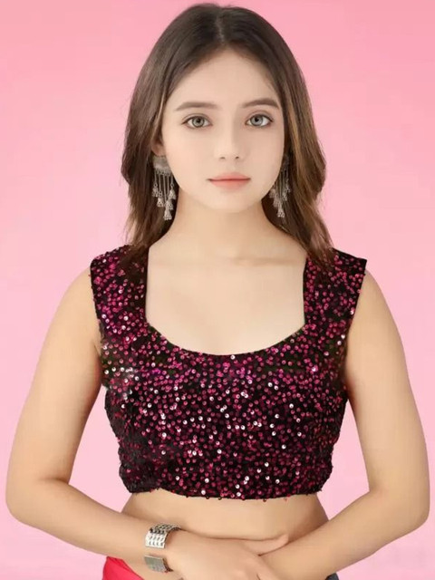 fashion field Girls Sequinned Ruffles Saree - Image 3