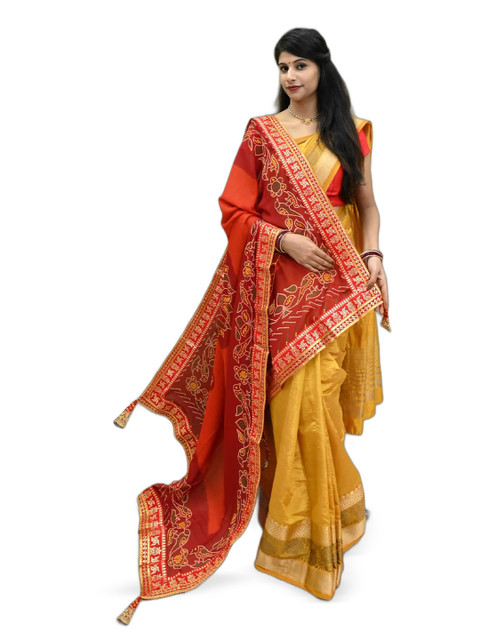 Ranisatiya creation Bandhani Printed Dupatta With Gotta Patti