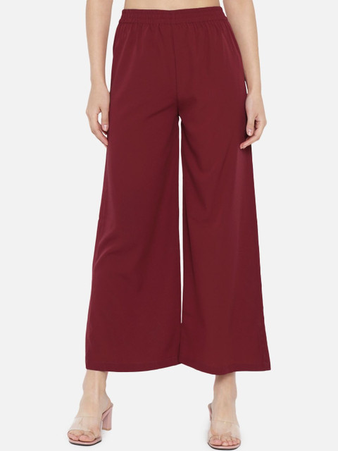 SZN Women Crepe Solid Palazzos