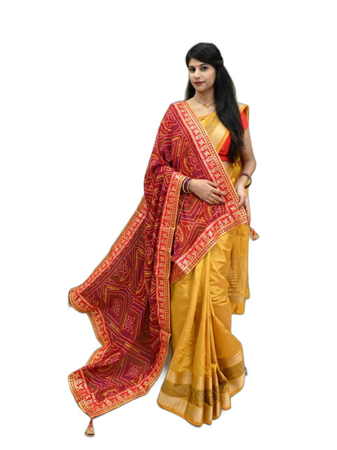 Ranisatiya creation Bandhani Printed Sequinned Dupatta