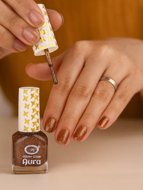 Fashion Colour Aura Glitter Glaze Nail Polish- 12 ml- Shade- 4413