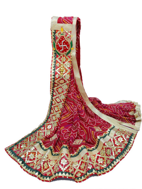 Ranisatiya creation Bandhani Printed Gotta Patti Dupatta