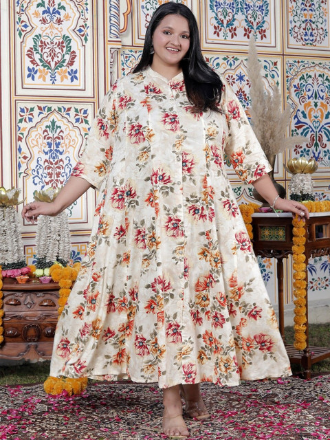 KALINI Women Floral Print A-Line Maxi Dress