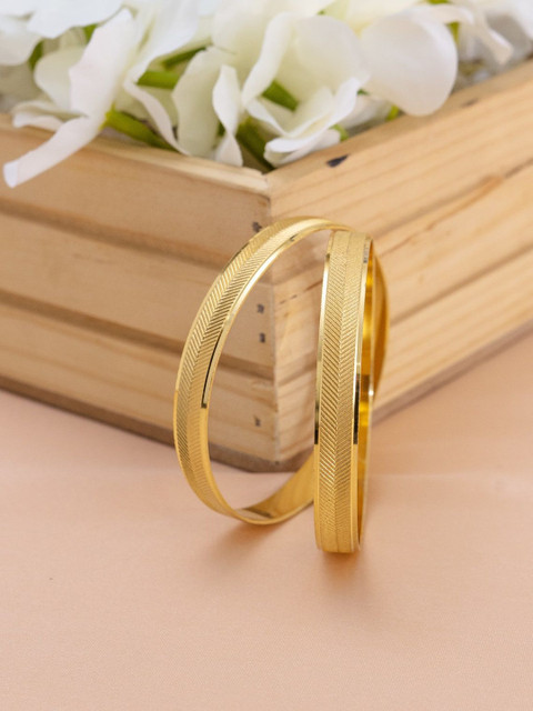 Zeraki Jewels Set Of 2 Gold-Plated Bangles