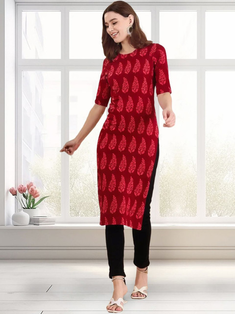 SZN Ethnic Motifs Round Neck Straight Kurtas