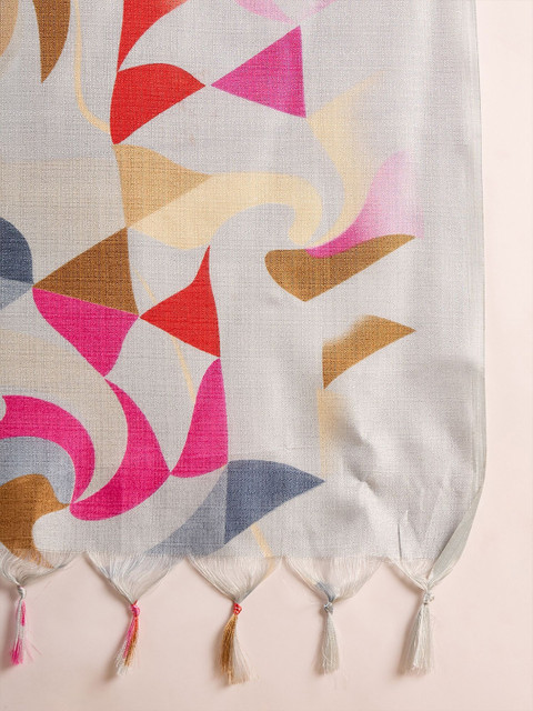 InWeave Abstract Printed Tasselled Dupatta - Image 2