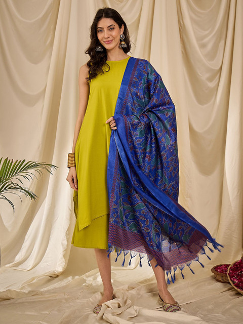 InWeave Ethnic Motifs Printed Tasselled Dupatta