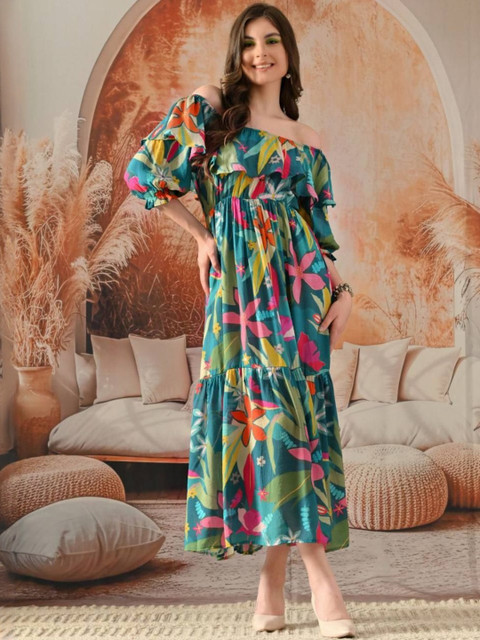 CORSICA Women Floral Print Fit & Flare Dress