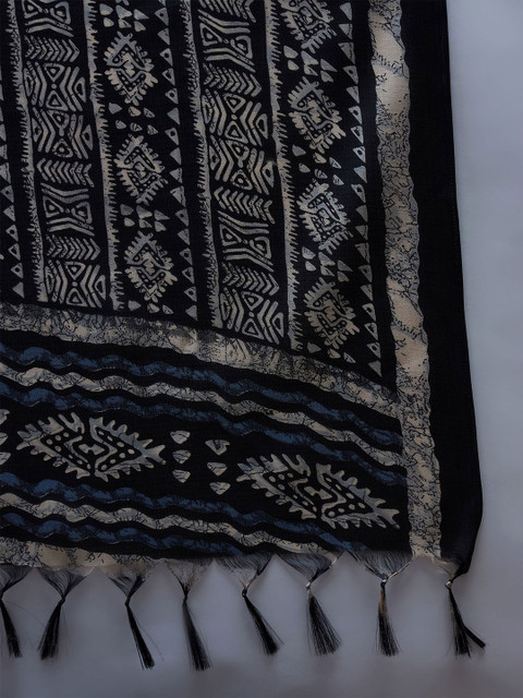InWeave Ethnic Motifs Printed Tasselled Dupatta - Image 7