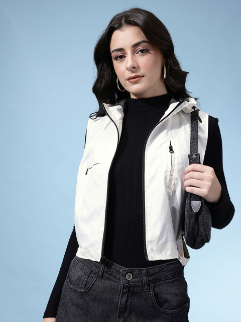 glitchez Hooded Crop Windcheater Jacket